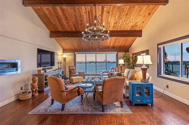 761 Marina Point Dr Unit 7610, Daytona Beach, FL 32114 - living area with wood finished floors, an inviting chandelier, and baseboards