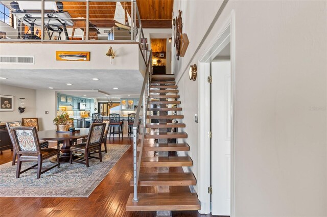 761 Marina Point Dr Unit 7610, Daytona Beach, FL 32114 - stairway featuring visible vents and hardwood / wood-style flooring