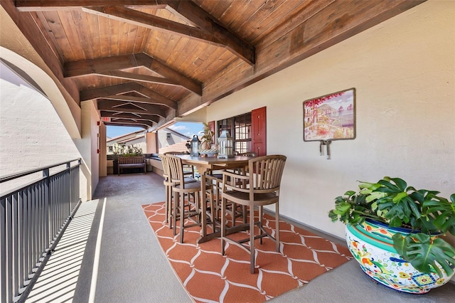 761 Marina Point Dr Unit 7610, Daytona Beach, FL 32114 - view of patio / terrace featuring outdoor dining space and a balcony