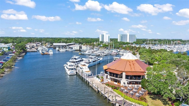 761 Marina Point Dr Unit 7610, Daytona Beach, FL 32114 - birds eye view of property featuring a water view