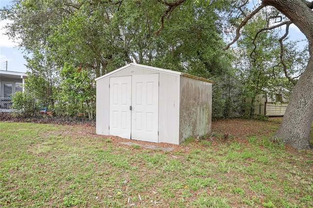 view of shed