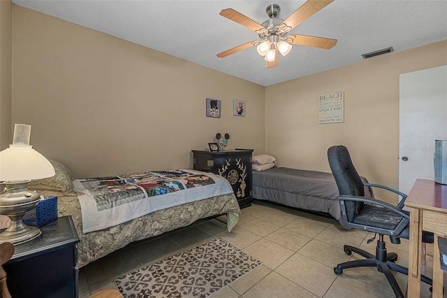 8 Faith Ln, Palm Coast, FL 32137 - bedroom featuring tile patterned flooring, visible vents, and ceiling fan