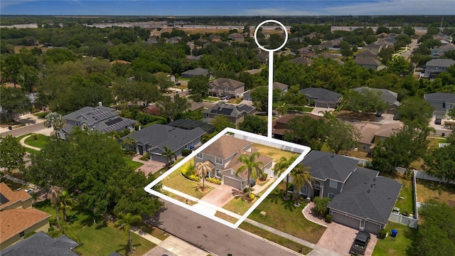 birds eye view of property featuring a residential view