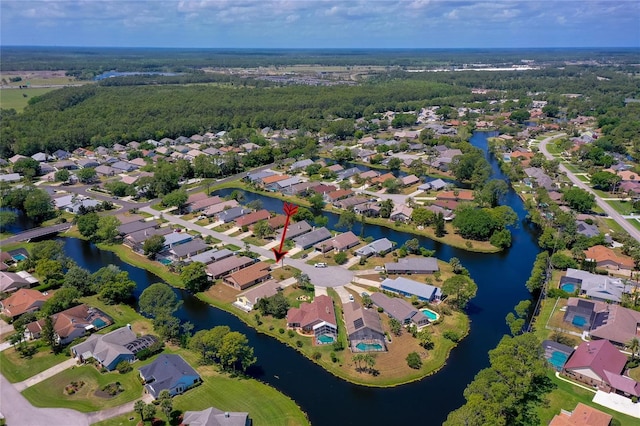 133 Wood Ibis Ct, Daytona Beach, FL 32119 - drone / aerial view featuring a water view and a residential view