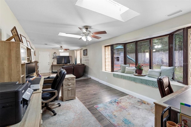 732 Mockingbird Ln, Deland, FL 32720 - office space with plenty of natural light, visible vents, baseboards, and a skylight