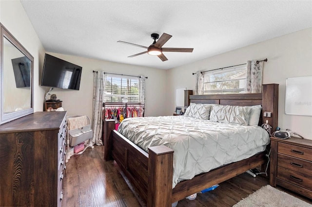 732 Mockingbird Ln, Deland, FL 32720 - bedroom with dark wood-type flooring and a ceiling fan