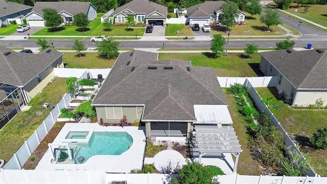 birds eye view of property featuring a residential view