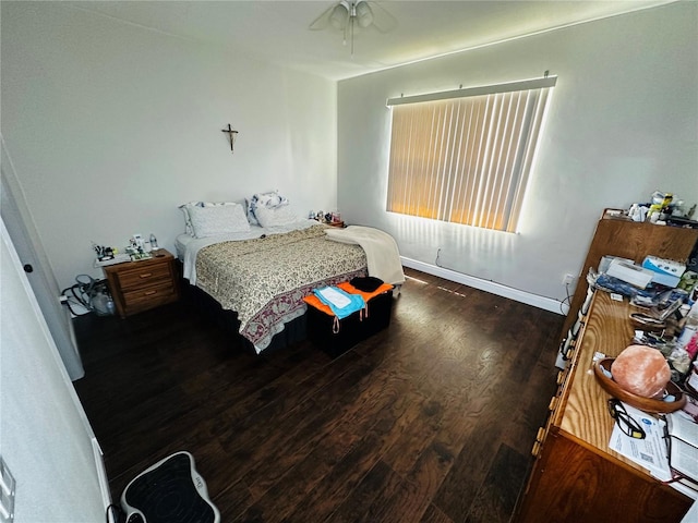 606 W Voorhis Ave, Deland, FL 32720 - bedroom with ceiling fan, baseboards, and wood finished floors