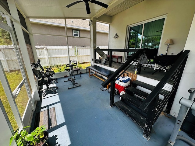 606 W Voorhis Ave, Deland, FL 32720 - workout area with ceiling fan