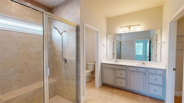 1002 Chelan Falls Dr, Deland, FL 32724 - full bathroom featuring toilet, a stall shower, and a sink