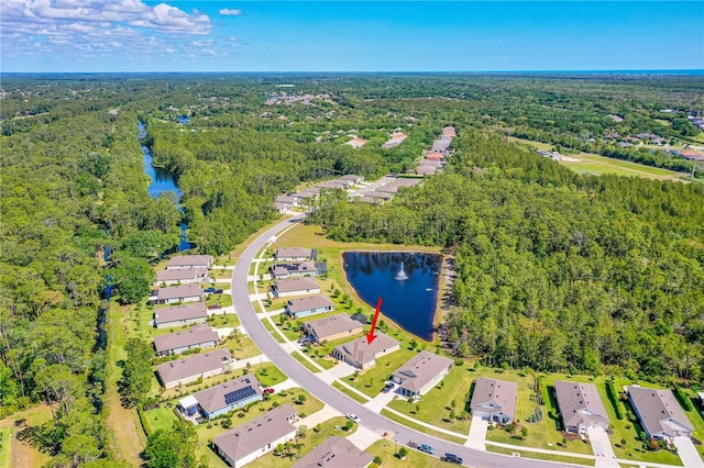 2901 Monaghan Dr, Ormond Beach, FL 32174 - drone / aerial view with a residential view, a forest view, and a water view