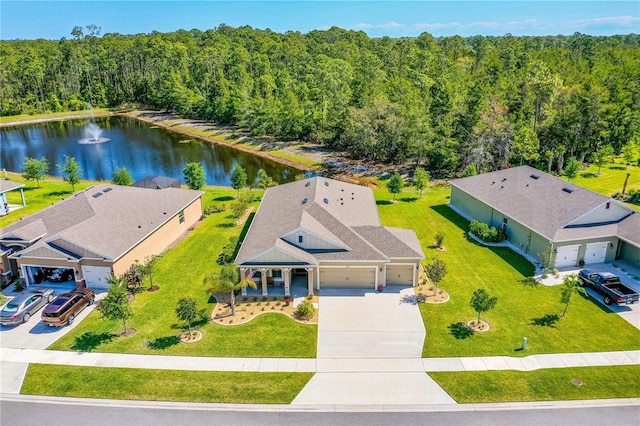 2901 Monaghan Dr, Ormond Beach, FL 32174 - bird's eye view featuring a water view and a wooded view
