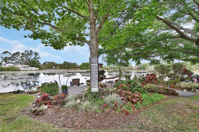 view of yard featuring a water view