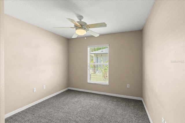 10 Zebrawood Ct, Palm Coast, FL 32164 - unfurnished room featuring a textured ceiling, ceiling fan, baseboards, and carpet