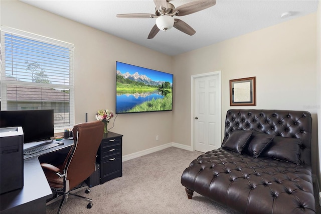 2337 Oxmoor Dr, Deland, FL 32724 - carpeted office space with a ceiling fan and baseboards