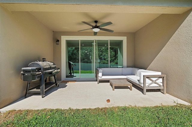2337 Oxmoor Dr, Deland, FL 32724 - view of patio / terrace with a ceiling fan and a grill
