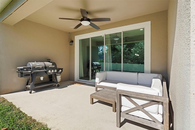 2337 Oxmoor Dr, Deland, FL 32724 - view of patio / terrace featuring a ceiling fan and area for grilling