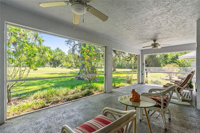 105 Riviera Estates Blvd, Ormond Beach, FL 32174 - sunroom / solarium featuring a wealth of natural light and ceiling fan
