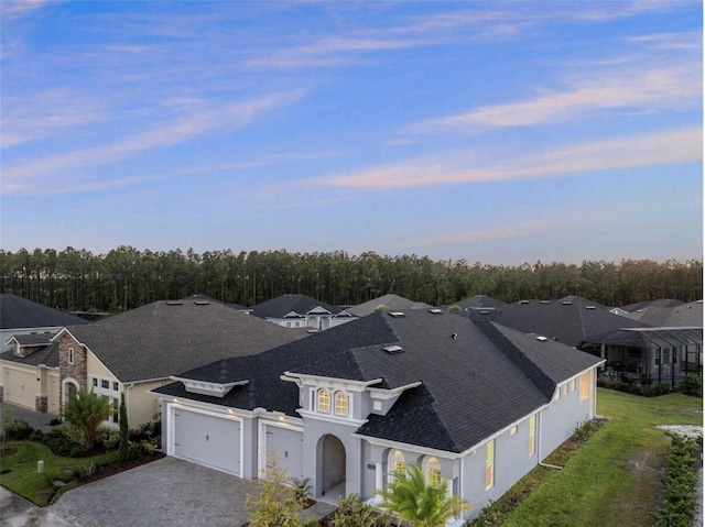 bird's eye view with a residential view