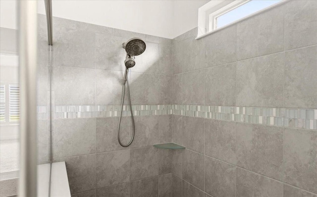 interior details with tiled shower
