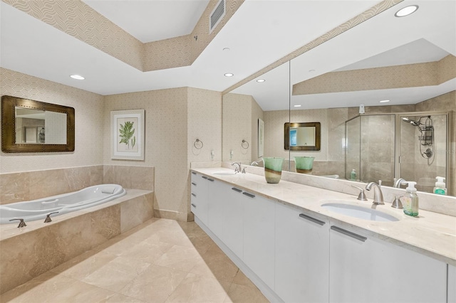 241 Riverside Dr Unit 902, Holly Hill, FL 32117 - full bath featuring a bath, visible vents, a sink, and a shower stall