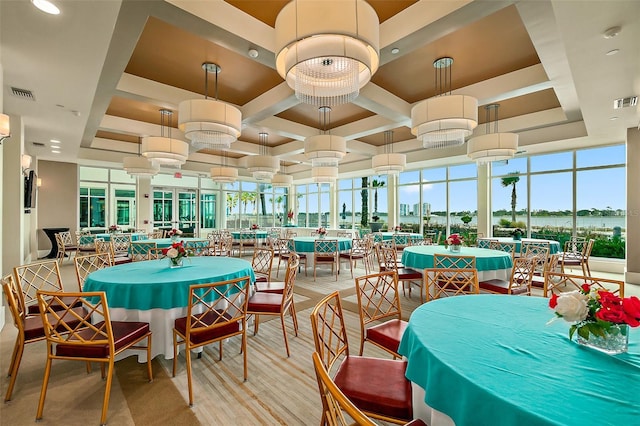 241 Riverside Dr Unit 902, Holly Hill, FL 32117 - interior space with visible vents and coffered ceiling