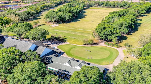 aerial view with view of golf course