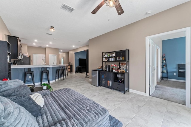 1079 Quaker Ridge Ln, Davenport, FL 33896 - living room with baseboards, visible vents, ceiling fan, and recessed lighting