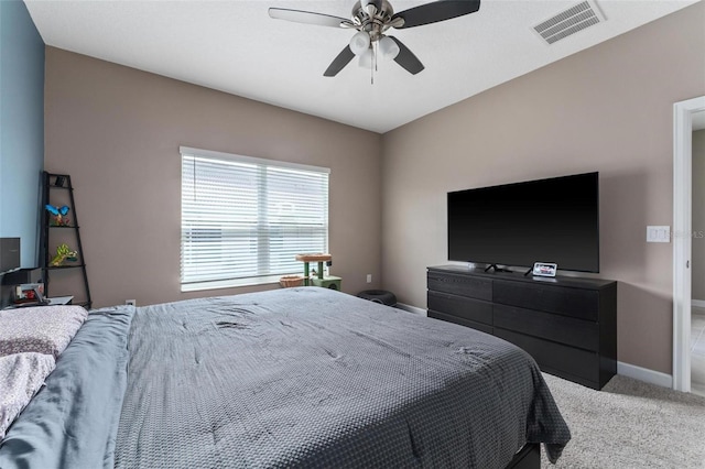 1079 Quaker Ridge Ln, Davenport, FL 33896 - carpeted bedroom featuring baseboards, visible vents, and ceiling fan