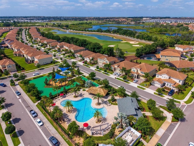 1079 Quaker Ridge Ln, Davenport, FL 33896 - drone / aerial view featuring golf course view, a residential view, and a water view