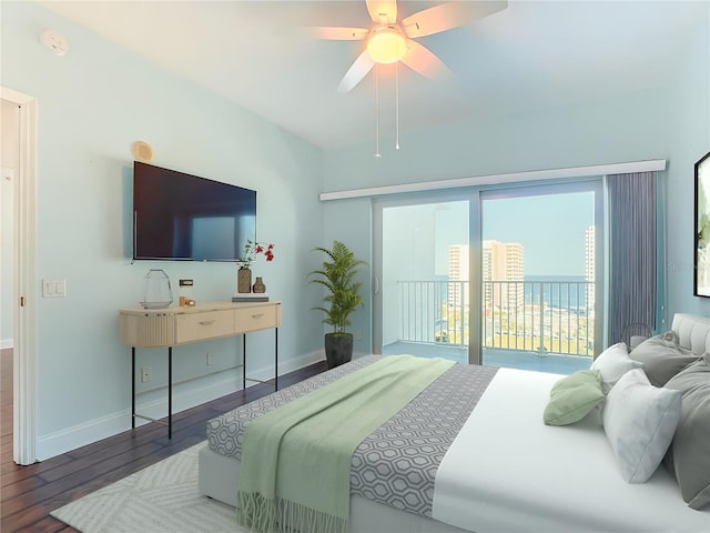 2 Oceans W Blvd Unit 1007, Daytona Beach, FL 32118 - bedroom featuring multiple windows, access to outside, wood finished floors, and baseboards