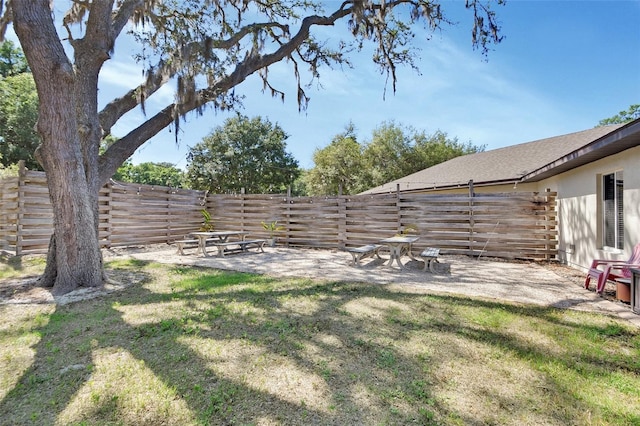 view of yard featuring a patio