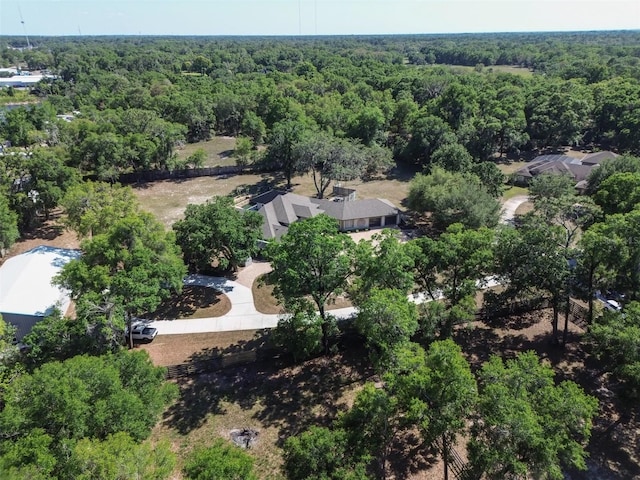 aerial view of a heavily wooded area