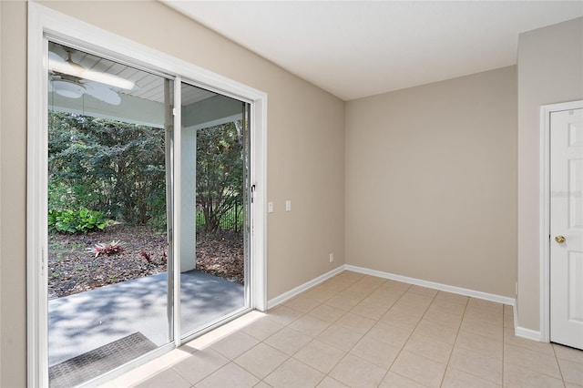 417 Victoria Hills Dr, Deland, FL 32724 - entryway with a ceiling fan, baseboards, and light tile patterned floors
