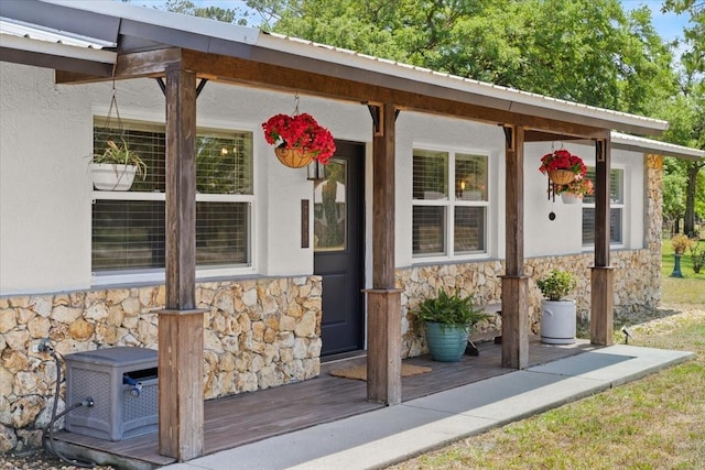 exterior space with covered porch
