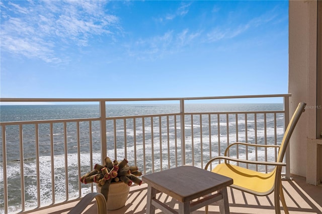 balcony with a water view