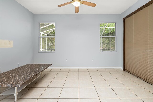 8231 SW 79th Ct, Ocala, FL 34476 - interior space with light tile patterned floors, ceiling fan, baseboards, and a closet