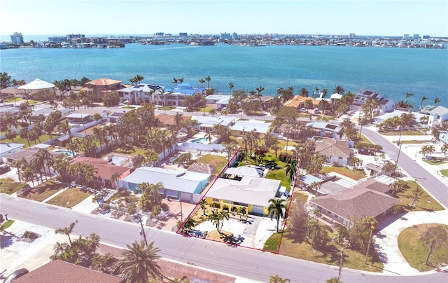 855 Boca Ciega Isle Dr, St Pete Beach, FL 33706 - bird's eye view with a residential view, a view of city, and a water view