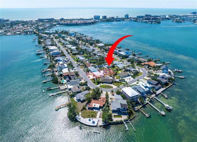855 Boca Ciega Isle Dr, St Pete Beach, FL 33706 - drone / aerial view featuring a water view