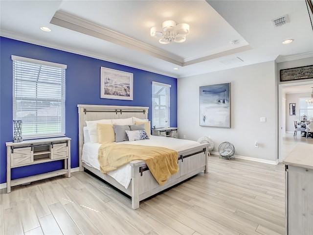260 Teddy Rushing St, Debary, FL 32713 - bedroom featuring an inviting chandelier, ornamental molding, and a raised ceiling