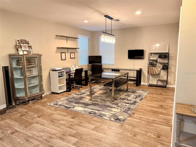 260 Teddy Rushing St, Debary, FL 32713 - office space with recessed lighting, baseboards, visible vents, and wood finished floors