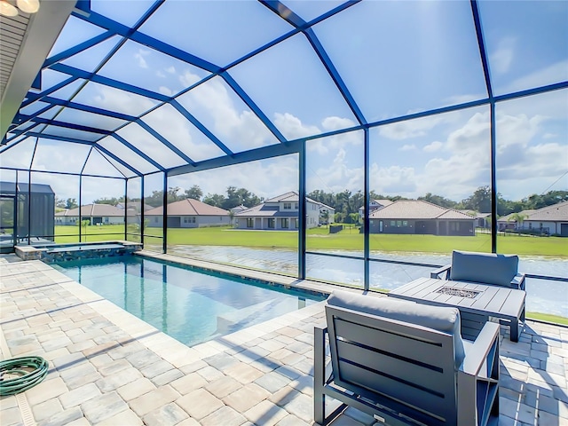 260 Teddy Rushing St, Debary, FL 32713 - view of pool featuring a patio, a lanai, and a pool with connected hot tub