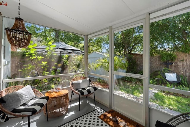 view of sunroom