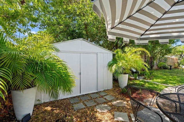 view of shed
