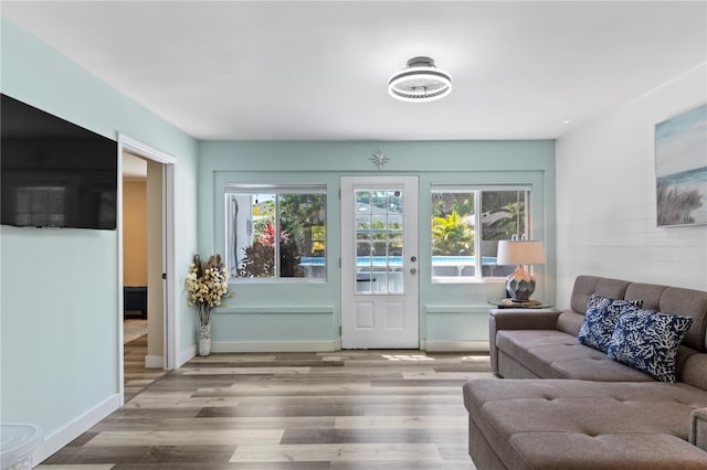 2824 Oak Lea Dr, South Daytona, FL 32119 - entryway featuring baseboards and wood finished floors