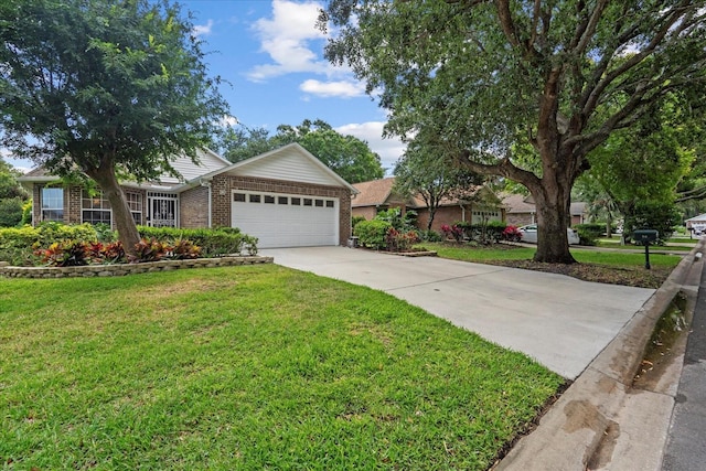 30 Reflections Village Dr, Ormond Beach, FL 32174 - single story home with an attached garage, concrete driveway, a front yard, and brick siding