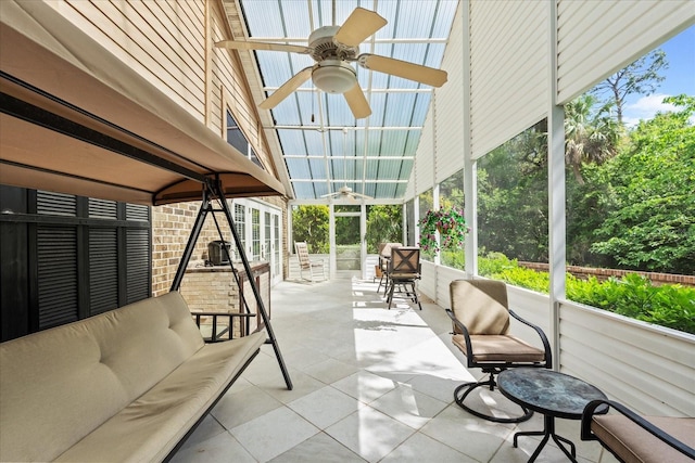 30 Reflections Village Dr, Ormond Beach, FL 32174 - sunroom featuring ceiling fan