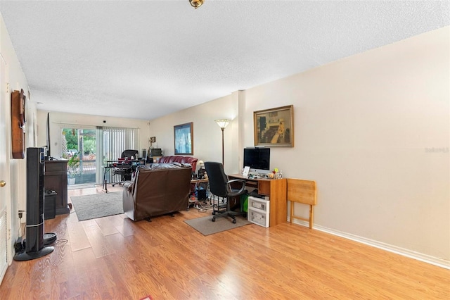 313 Dirksen Dr Unit A5, Debary, FL 32713 - office area with light wood-type flooring, a textured ceiling, and baseboards