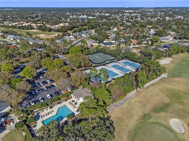 drone / aerial view with golf course view
