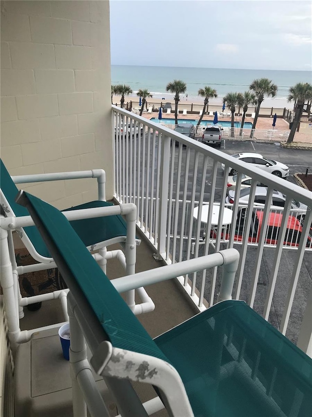 balcony with a water view